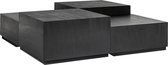 Zwarte houten tetrad Salontafel 4-delige set (r-000SP40909)