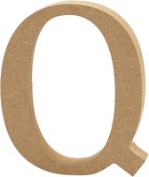 Houten letter Q MDF 13 cm