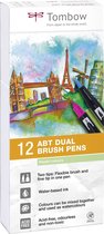 Tombow ABT Dual - Brush tekenpennen - Pastel kleuren - Set van 12