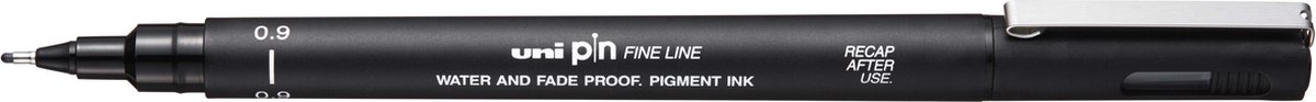 Fineliner - 0.9 - 0,90mm - Zwart - Uni Pin