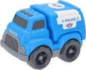 politieauto overdreven proporties 15 cm blauw