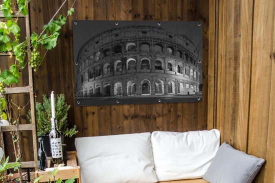 Affiche de jardin Colisée à Rome - noir et blanc - 120x80 cm - Jardin