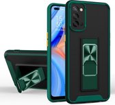 Voor OPPO Realme 7 Pro Dual-color Skin Feel TPU + PC Magnetische schokbestendige hoes met onzichtbare houder (donkergroen)