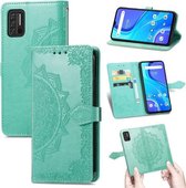 Voor UMIDIGI A7S Mandala Bloem Reliëf Horizontale Flip Lederen Case met Houder & Drie Kaartsleuven & Portemonnee & Lanyard (Groen)