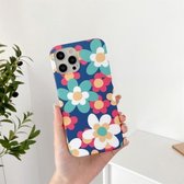 Bloempatroon TPU schokbestendig beschermhoesje voor iPhone 11 Pro Max (blauw)