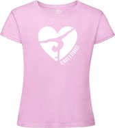 Sparkle&Dream - T-Shirt \'Love Gymnast\' Roze - XS -  voor turnen en gymnastiek