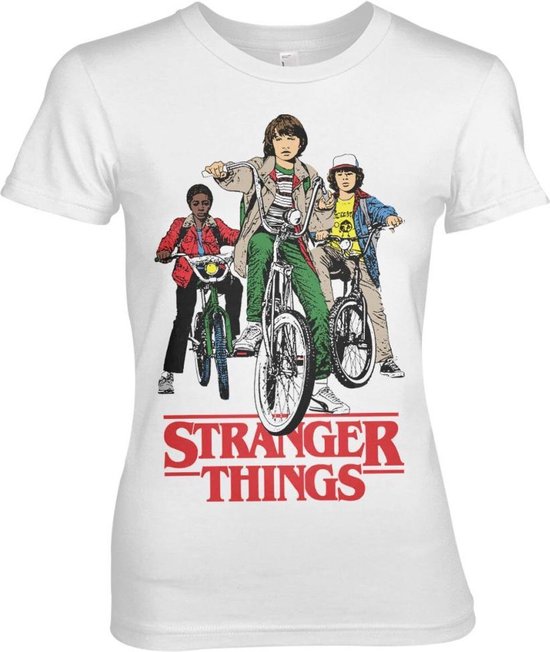 Stranger Things Dames Tshirt -XL- Bikes Wit