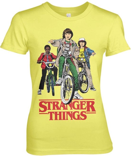 Stranger Things Dames Tshirt -XL- Bikes Geel