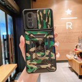 Voor Xiaomi Redmi K40 Pro Sliding Camera Cover Design Camouflage Series TPU + PC Beschermhoes (Groen)