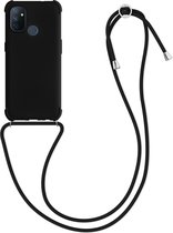 kwmobile hoesje voor OnePlus Nord N100 - beschermhoes van siliconen met hangkoord - zwart
