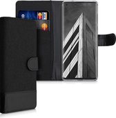 kwmobile telefoonhoesje voor Motorola Edge Plus / Edge+ - Hoesje met pasjeshouder in antraciet / zwart - Case met portemonnee