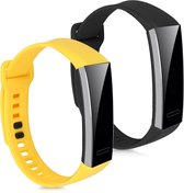 kwmobile 2x armband voor Huawei Band 2 / Band 2 Pro - Bandjes voor fitnesstracker in geel / zwart