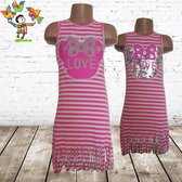 Jurk streep roze Love -s&C-98/104-Kinderjurken