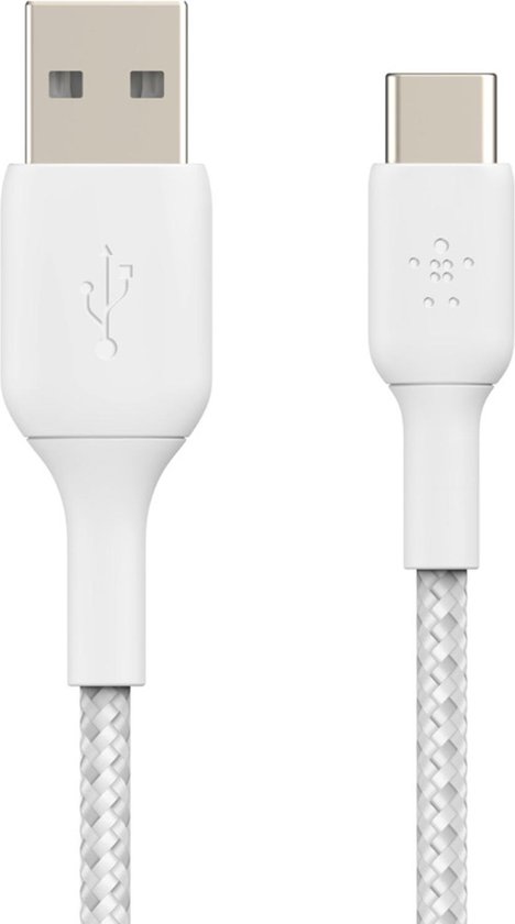 Belkin Braided USB-C naar USB kabel - 3m - Wit
