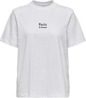 Only T-shirt Onlcity S/s Top Turtleneck Cs Jrs 15255854 Bright White/paris Dames Maat - L