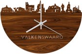 Skyline Klok Valkenswaard Palissander hout - Ø 40 cm - Woondecoratie - Wand decoratie woonkamer - WoodWideCities