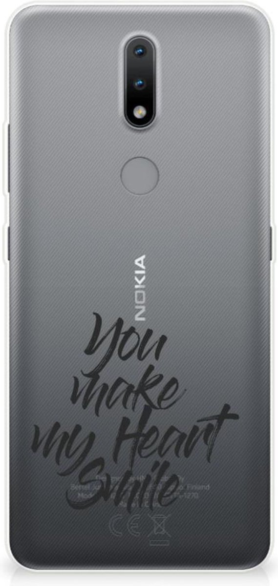 Nokia 2.4 Siliconen hoesje met naam Heart Smile