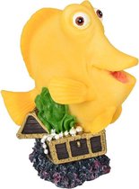 Flamingo Aquarium Decoratie Leto Gele Vis 9X5X11Cm