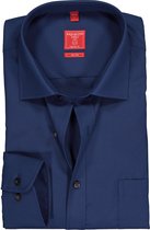 Redmond regular fit overhemd - marine blauw - Strijkvriendelijk - Boordmaat: 45/46