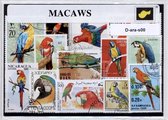Ara's – Luxe postzegel pakket (A6 formaat) : collectie van verschillende postzegels van ara's – kan als ansichtkaart in een A6 envelop - authentiek cadeau - kado - geschenk - kaart - vogels - papegaai - papegaaien - huisdier - tropische vogels