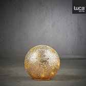 Luca Lighting - Cello decobal champagne 20 led werkt op batterijen - h20xd20cm - Woonaccessoires en seizoensgebondendecoratie