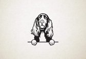 Field Spaniel - hond met pootjes - S - 45x43cm - Zwart - wanddecoratie