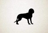 Beierse bergzweethond - Bavarian mountain Scent Hound - Silhouette hond - S - 40x50cm - Zwart - wanddecoratie