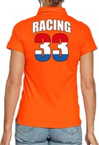 Oranje poloshirt Racing 33 supporter / race fan voor dames - race fan / race supporter / coureur supporter S