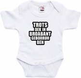 Trots dek in Broabant geborruh ben tekst baby rompertje wit jongens en meisjes - Kraamcadeau - Brabant geboren cadeau 92 (18-24 maanden)