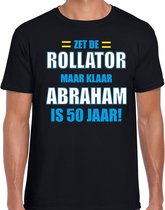 Verjaardag t-shirt rollator 50 jaar Abraham - zwart - heren - vijftig jaar cadeau shirt S