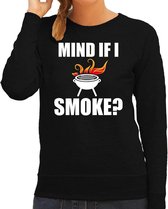 Mind if I smoke bbq / barbecue sweater zwart - cadeau trui voor dames - verjaardag / moederdag kado 2XL