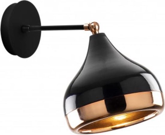 idioom Persoon belast met sportgame te rechtvaardigen Moderne wandlamp zwart koper 17 cm - Yava | bol.com