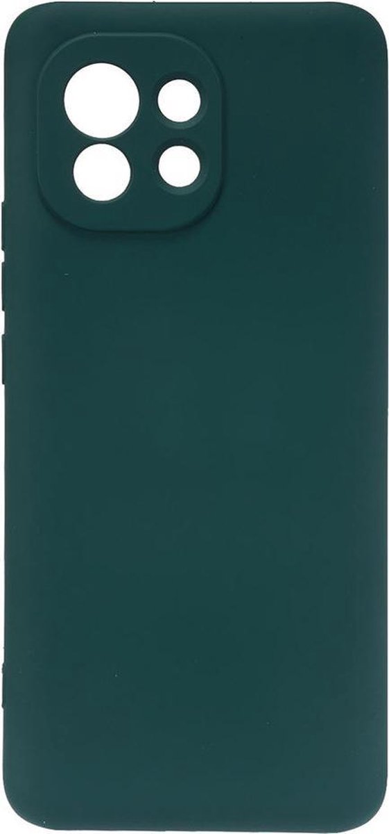Shop4 - Xiaomi Mi 11 Hoesje - Zachte Back Case Mat Donker Groen