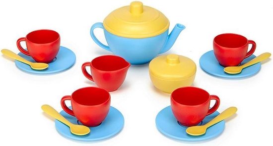 Green Toys - Theeservies Met Roze Theepot van Green Toys — afbeelding 2