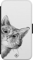 iPhone X/XS bookcase leer hoesje - Kat kiekeboe