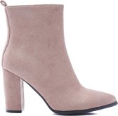 SmileFavorites® Enkellaarsjes  - Suedine - Taupe Nude - Maat 36