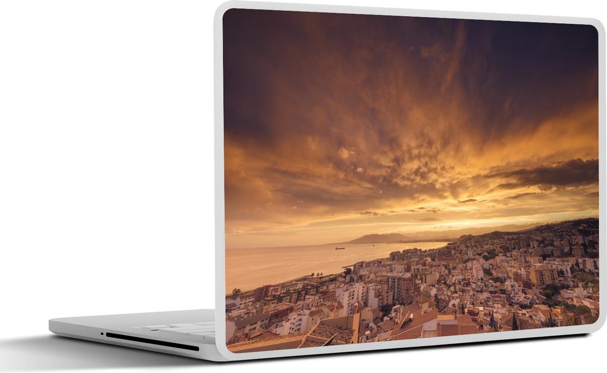 Laptop sticker - 11.6 inch - Oranje zonsondergang boven MÃ¡laga Spanje