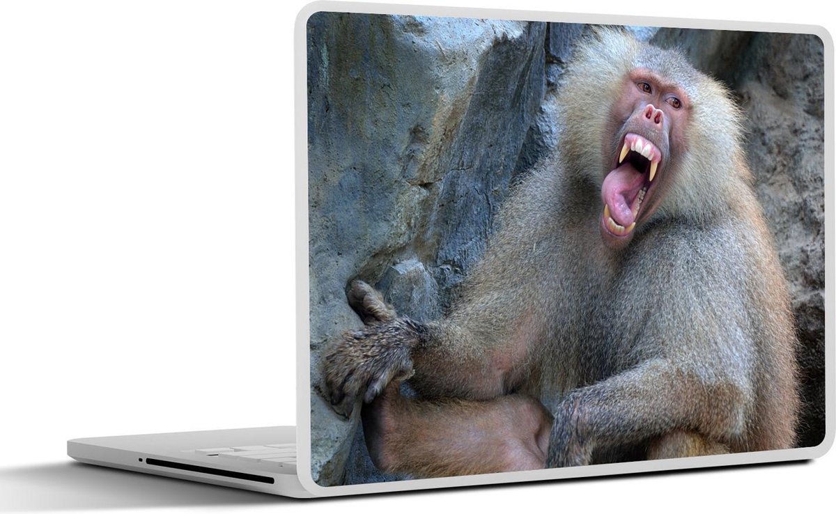 Afbeelding van product SleevesAndCases  Laptop sticker - 15.6 inch - Baviaan - Bek - Tong