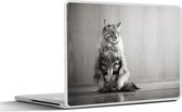 Laptop sticker - 10.1 inch - Portret van een kat - 25x18cm - Laptopstickers - Laptop skin - Cover