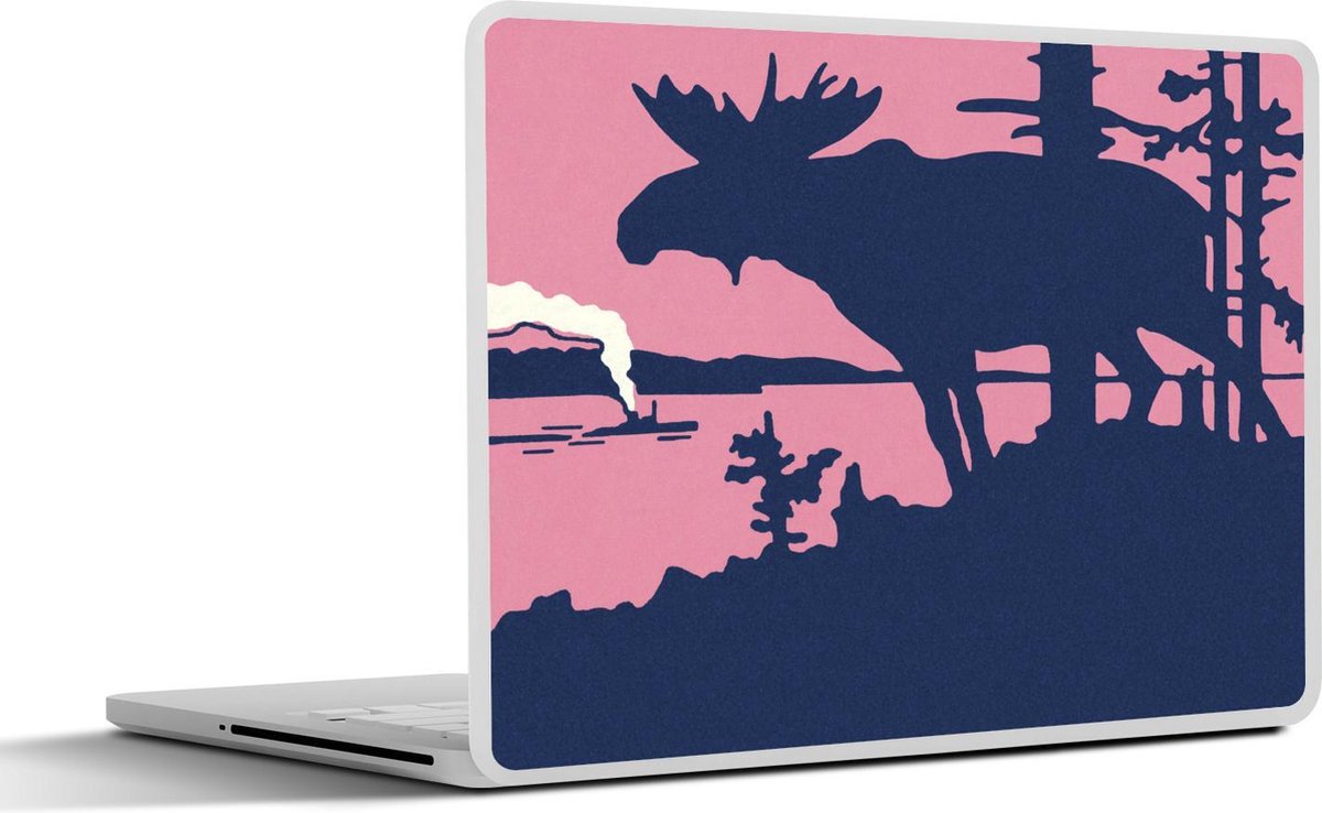 Afbeelding van product SleevesAndCases  Laptop sticker - 12.3 inch - een eland roze lucht