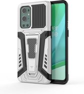 Voor OnePlus 9 Pro War Chariot Series Armor All-inclusive schokbestendige pc + TPU-beschermhoes met onzichtbare houder (wit)