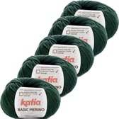 Basic Merino - kleur 15_Zeer donker groen - bundel 5 bollen 50 gr.  van 120 m.