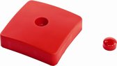 Paalornament Vierkant kunststof 70x70 mm Rood