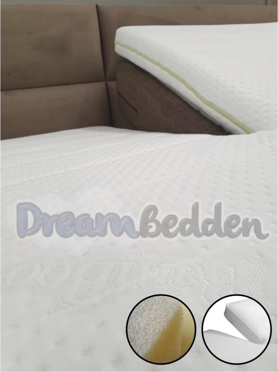Bamboo Splittopper Premium 160x200 ca. 10cm dik Hybride schuim Medium/Stevig Bamboo Hoes Wit