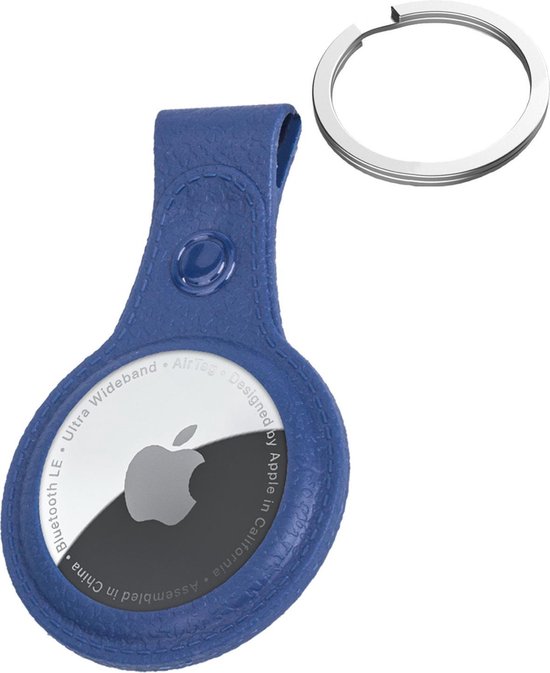 AIRTAG Keychain Cas Blauw foncé - chaîne Look AIRTAG clés en cuir Blauw foncé Case - étiquette Air Keychain Case - Blauw foncé Keychain Porte - AIRTAG - 2 Pièces