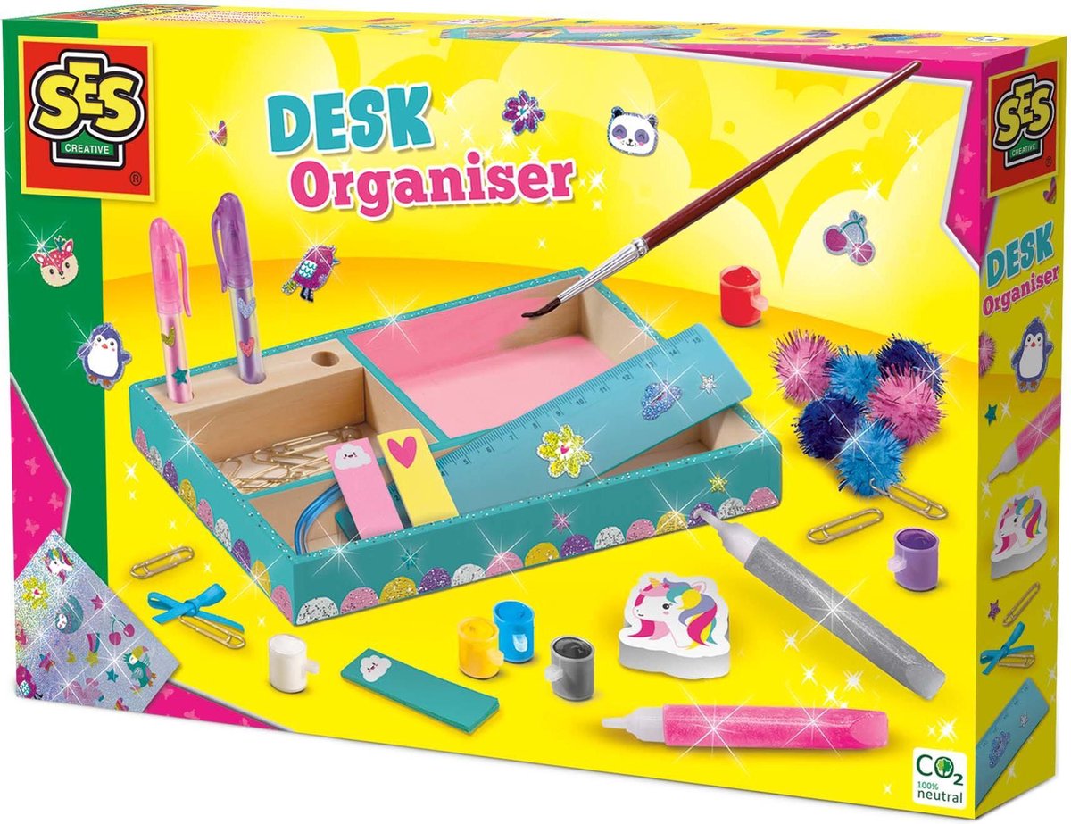 SES Creative Bureau-organizer knutselen: houten DIY-set met verf thumbnail 3