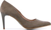 Giulia Dames Leren   Pumps / Stiletto - Naaldhak hoogte 9 cm - Giulia 8 sue - Taupe - Maat 39