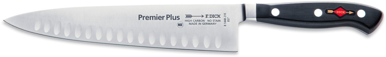 DICK koksmes Premier Plus-serie | 21 cm professioneel keukenmes met fluit roestvrij staal