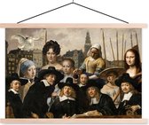 Posterhanger incl. Poster - Schoolplaat - Collage - Schilderij - Oude Meesters - 150x100 cm - Blanke latten