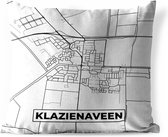 Coussin d'extérieur Weatherproof - Map - Klazienaveen - Zwart - Wit - 50x50 cm